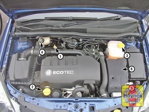 Opel Astra (2004 - 2008) 1.7 CDTi - Fluid level checks ... vauxhall astra breeze fuse box 