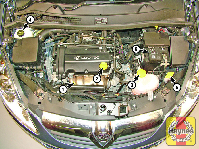 Vauxhall Corsa (2006 2010) 1.2 16v Fluid level checks Haynes
