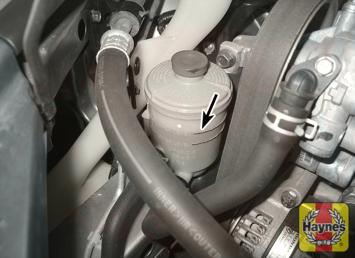 Honda Crosstour (2010 2014) 2.4 Checking power steering fluid